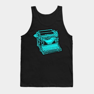 VINTAGE TYPEWRITER TURQUOISE Tank Top